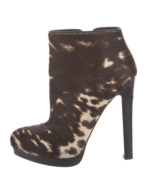 Alexander McQueen Ponyhair Animal Print Lace-Up Boots