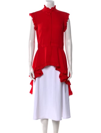 Alexander McQueen Silk Mock Neck Tunic
