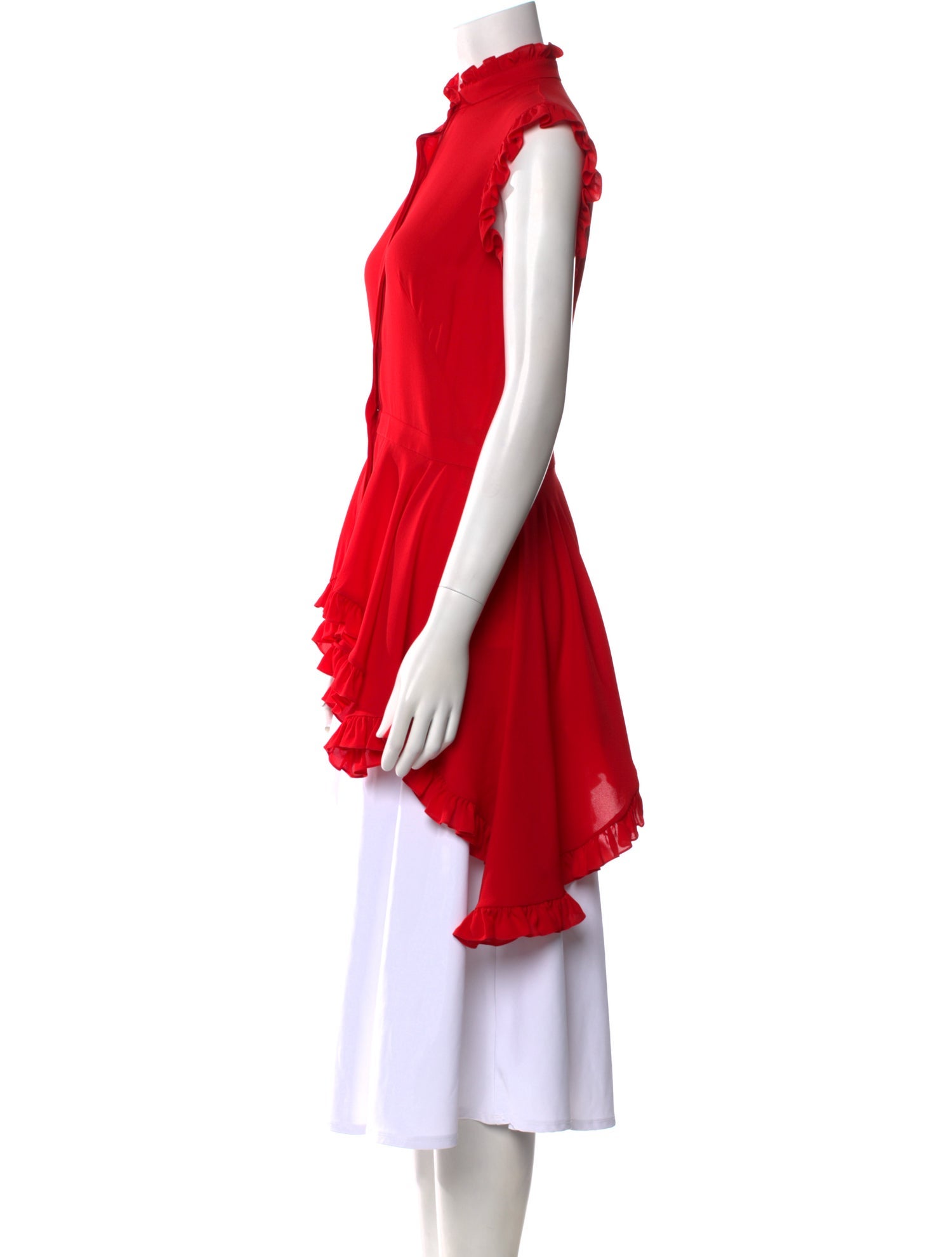 Alexander McQueen Silk Mock Neck Tunic