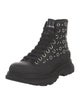 Alexander McQueen Leather Patterned Combat Boots