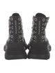 Alexander McQueen Leather Patterned Combat Boots