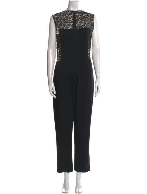 Alexander McQueen Lace Pattern Crew Neck Jumpsuit