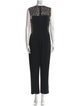 Alexander McQueen Lace Pattern Crew Neck Jumpsuit