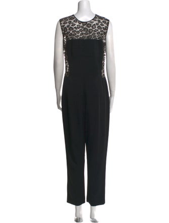 Alexander McQueen Lace Pattern Crew Neck Jumpsuit