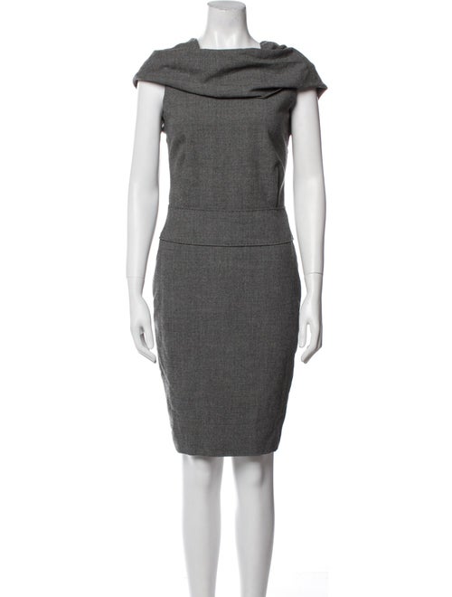 Alexander McQueen Virgin Wool Midi Length Dress