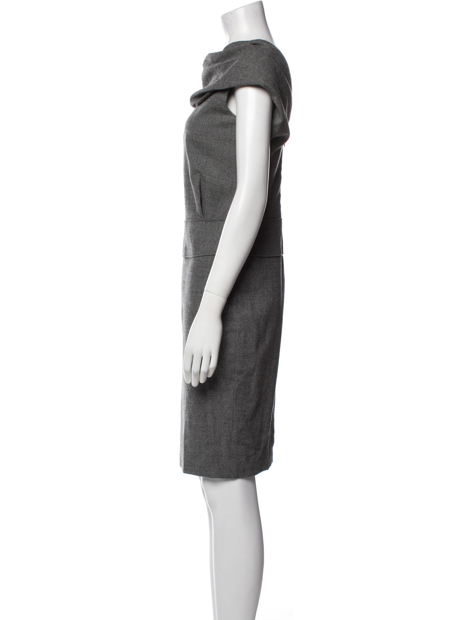 Alexander McQueen Virgin Wool Midi Length Dress
