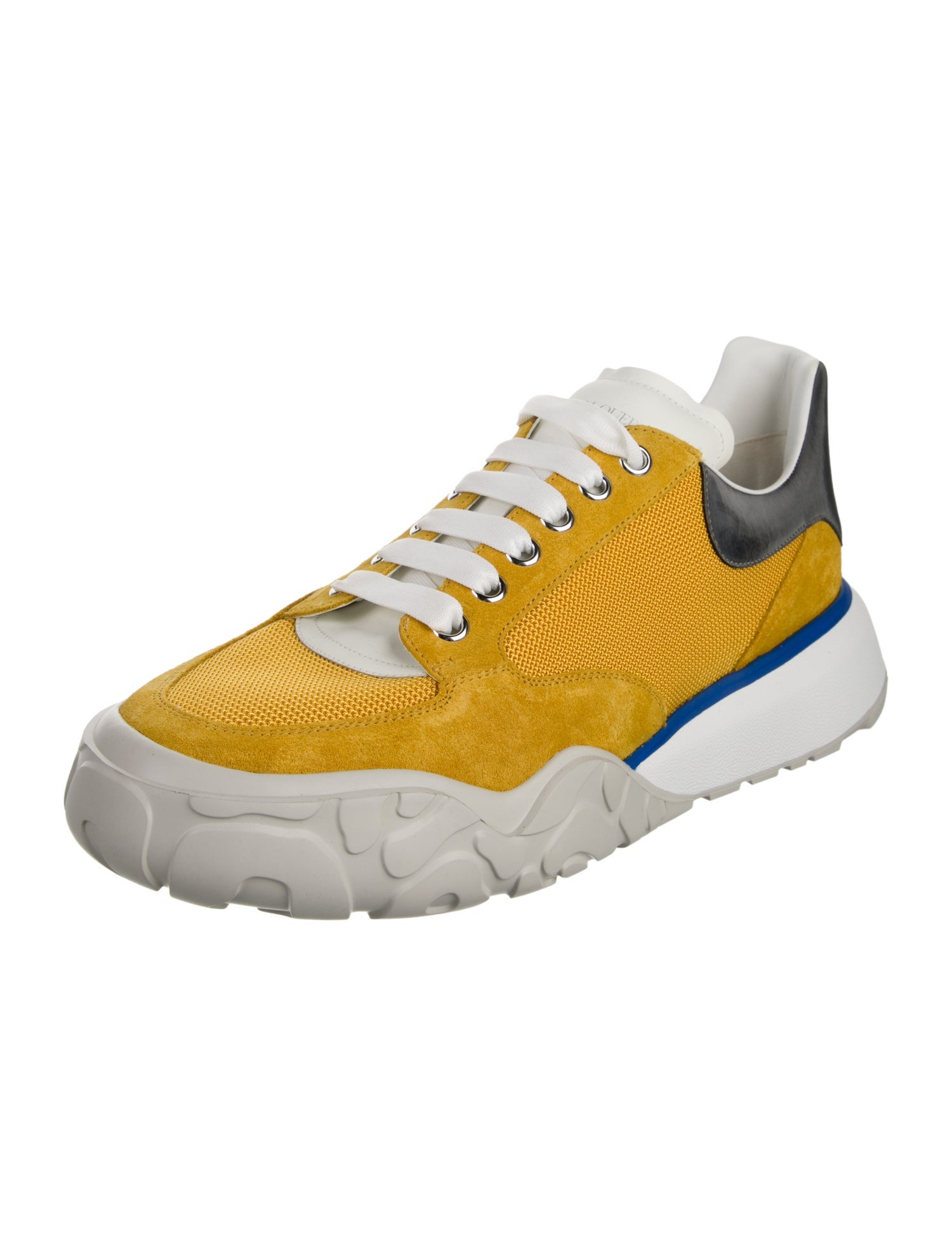 Alexander McQueen Leather Colorblock Pattern Athletic Sneakers