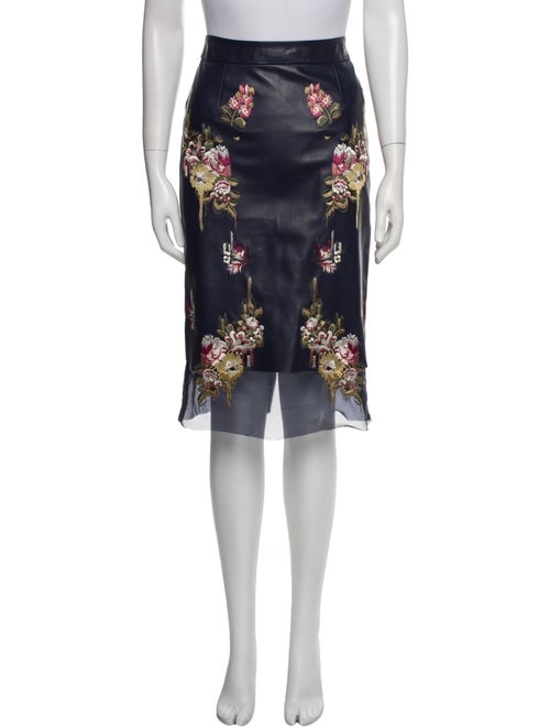 Alexander McQueen Lamb Leather Knee-Length Skirt