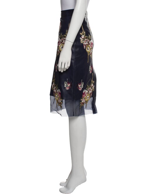 Alexander McQueen Lamb Leather Knee-Length Skirt