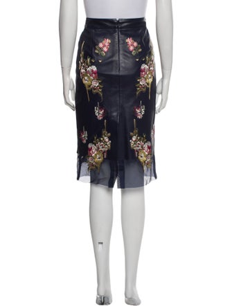 Alexander McQueen Lamb Leather Knee-Length Skirt