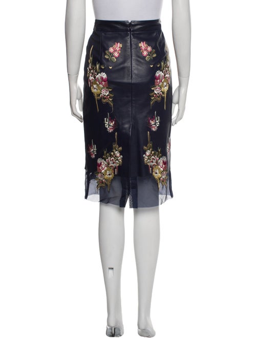 Alexander McQueen Lamb Leather Knee-Length Skirt