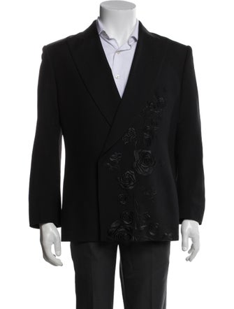 Alexander McQueen Wool Embroidered Accent Blazer
