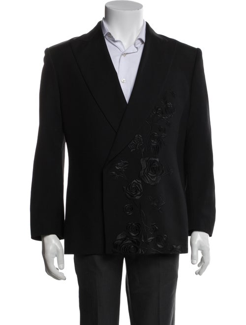 Alexander McQueen Wool Embroidered Accent Blazer