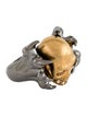 Alexander McQueen Crystal Two-Tone Skull Punk Cocktail Ring