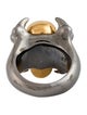 Alexander McQueen Crystal Two-Tone Skull Punk Cocktail Ring