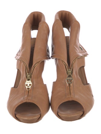 Alexander McQueen Leather Slingback Sandals