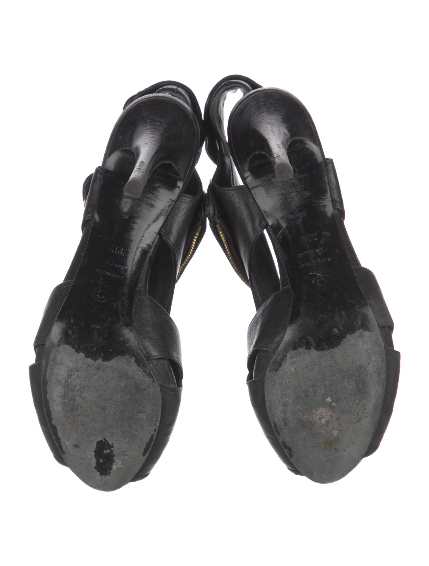 Alexander McQueen Skull Leather Slingback Sandals