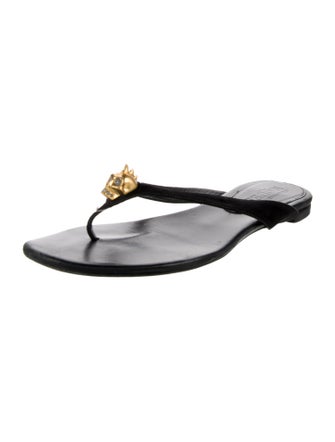 Alexander McQueen Skull Leather Flip Flops