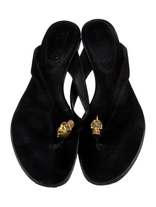 Alexander McQueen Skull Leather Flip Flops