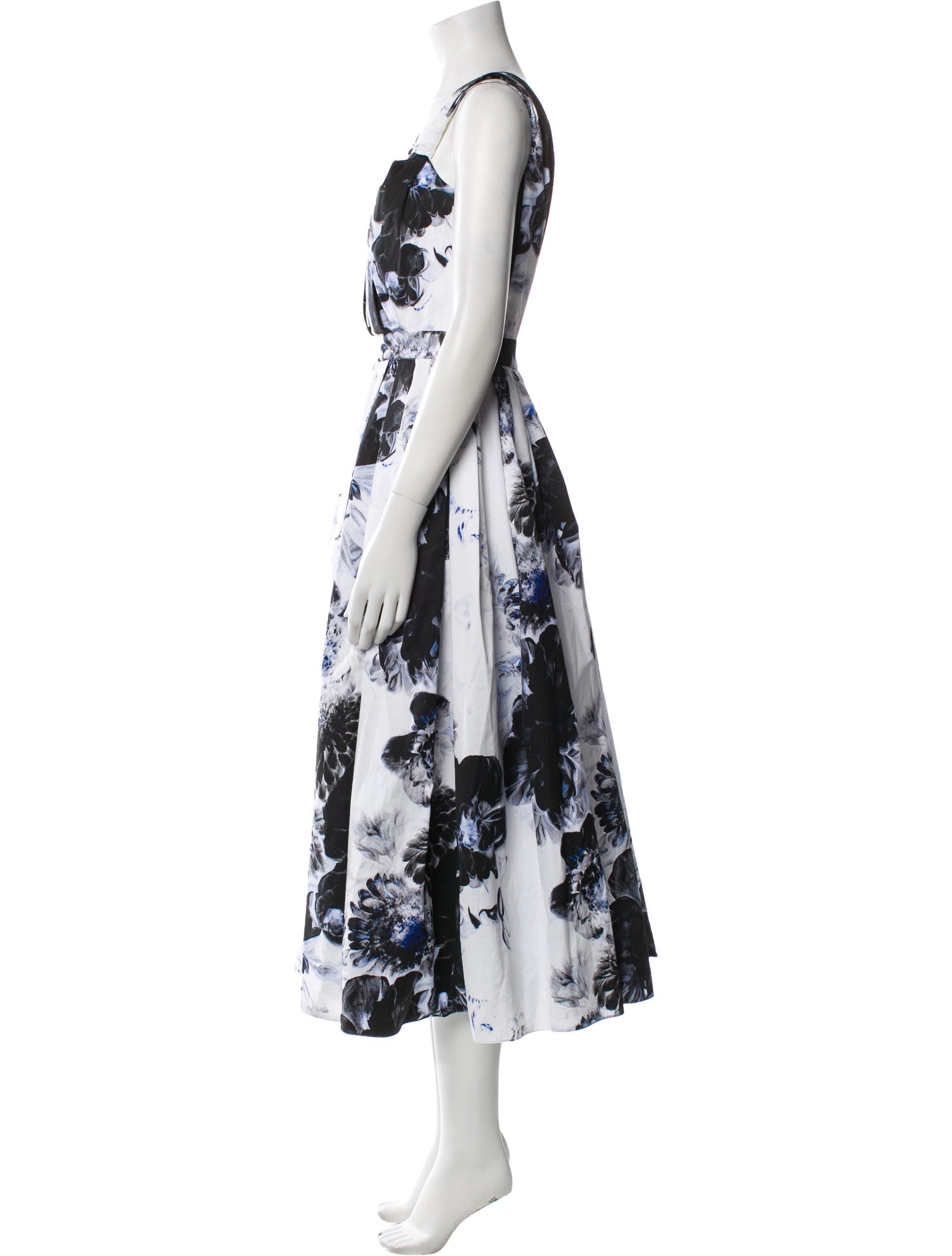 Alexander McQueen Floral Print Midi Length Dress