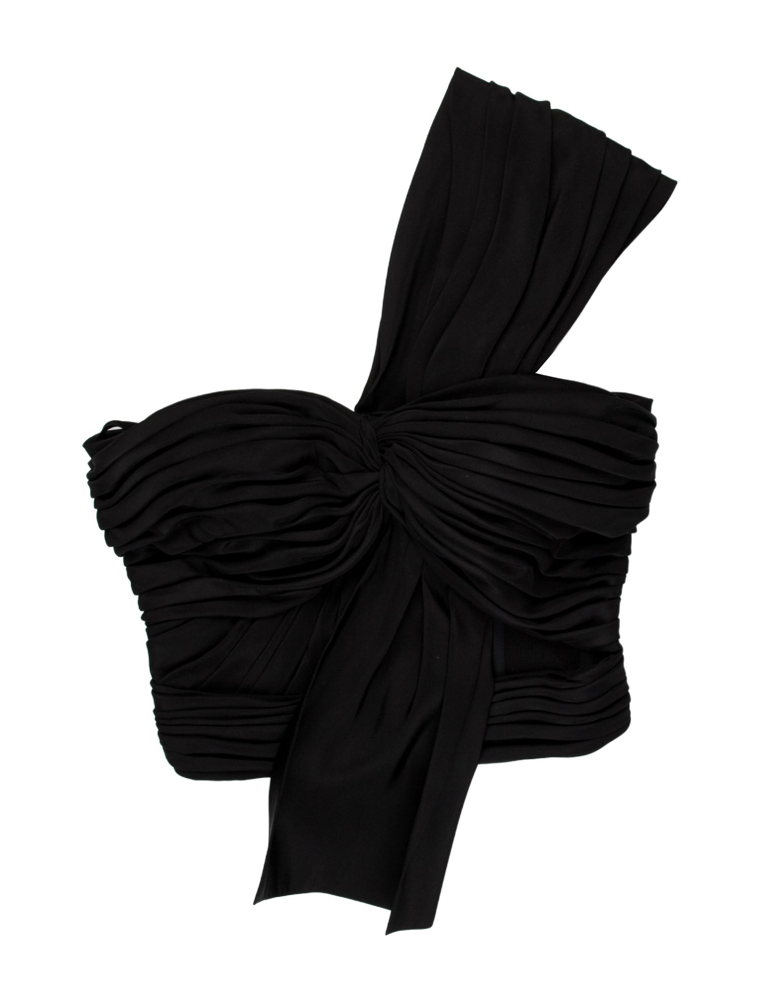 Alexander McQueen Silk One-Shoulder Crop Top