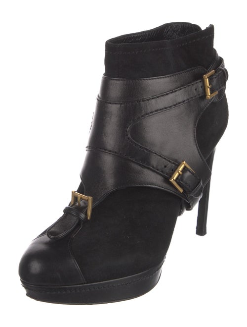 Alexander McQueen Suede Leather Trim Embellishment Boots