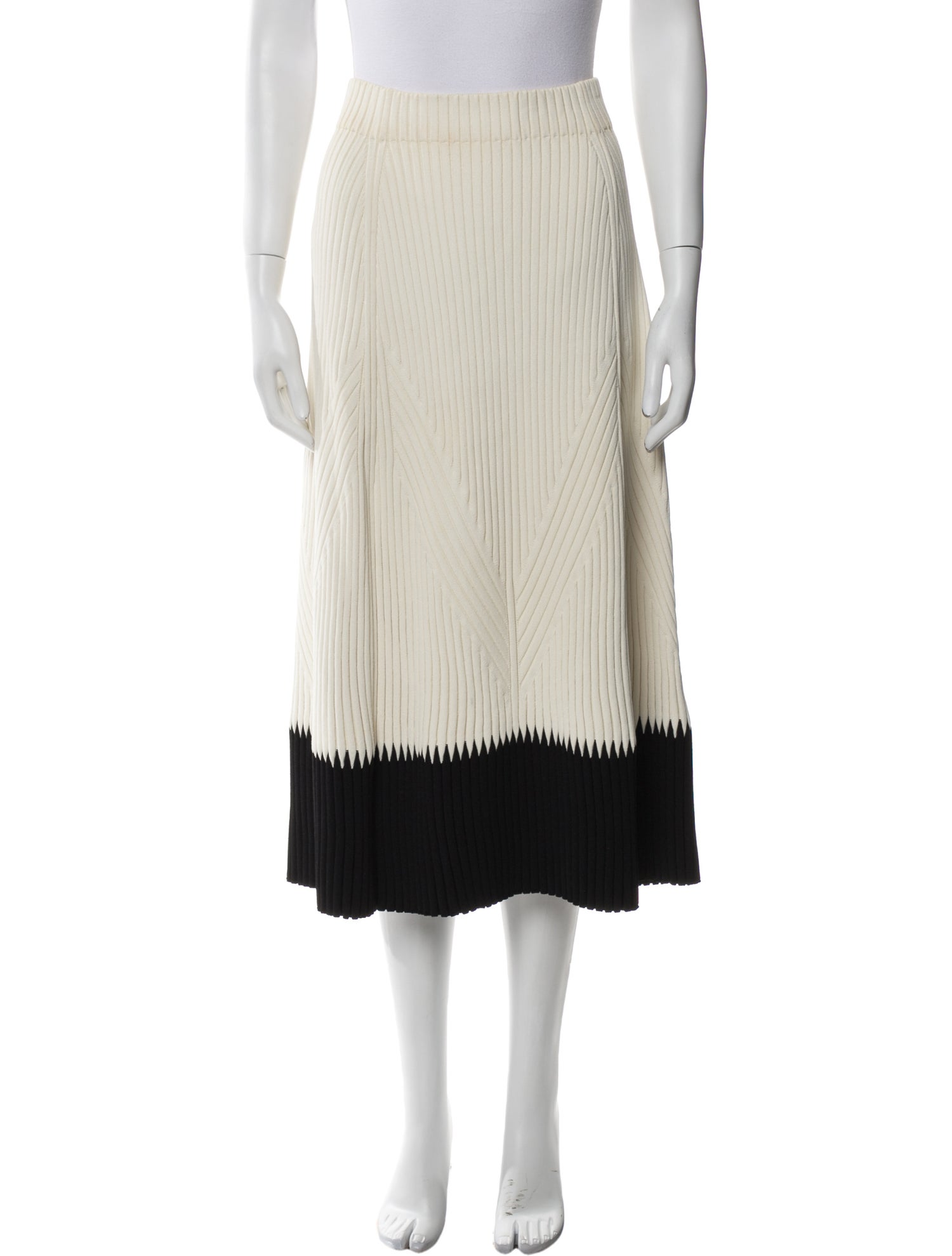 Alexander McQueen Pleated Accents Midi Length Skirt