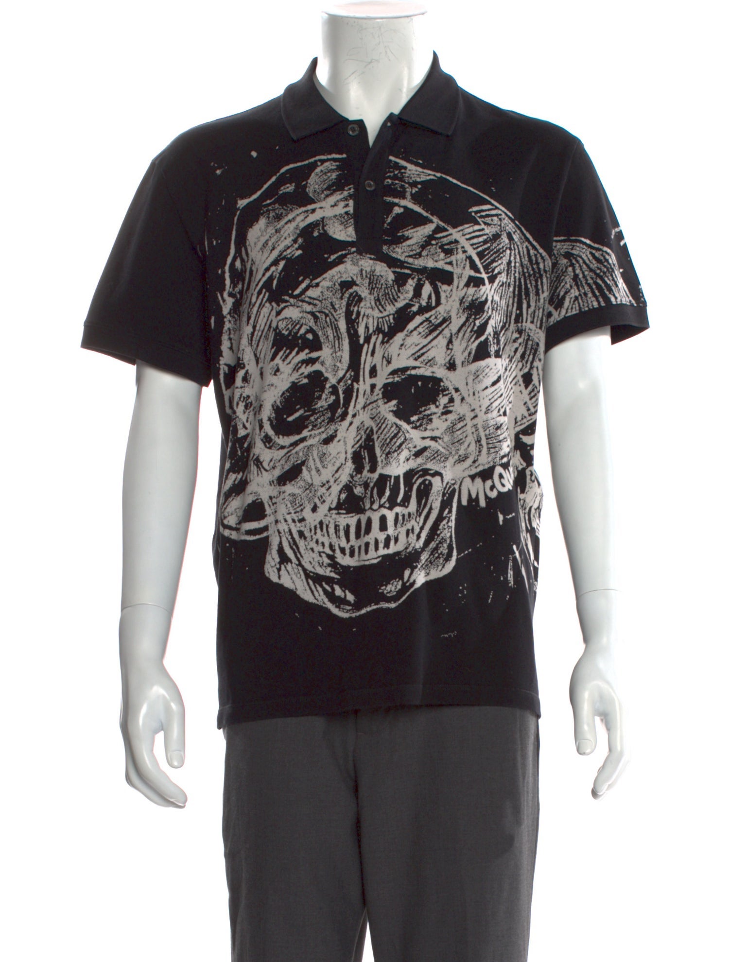 Alexander McQueen Skull Printed Polo Shirt