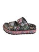 Alexander McQueen Leather Floral Print Slides
