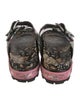 Alexander McQueen Leather Floral Print Slides