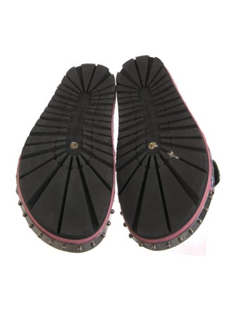 Alexander McQueen Leather Floral Print Slides