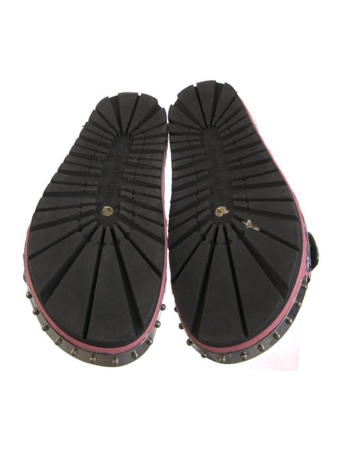 Alexander McQueen Leather Floral Print Slides