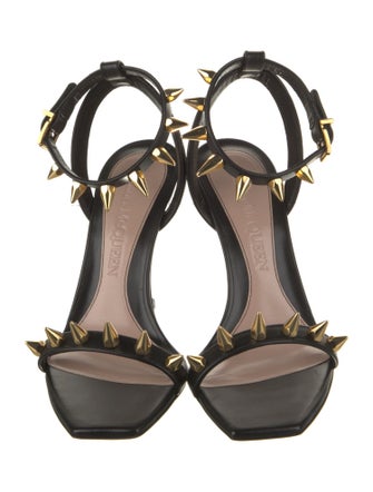 Alexander McQueen Leather Studded Accents Sandals