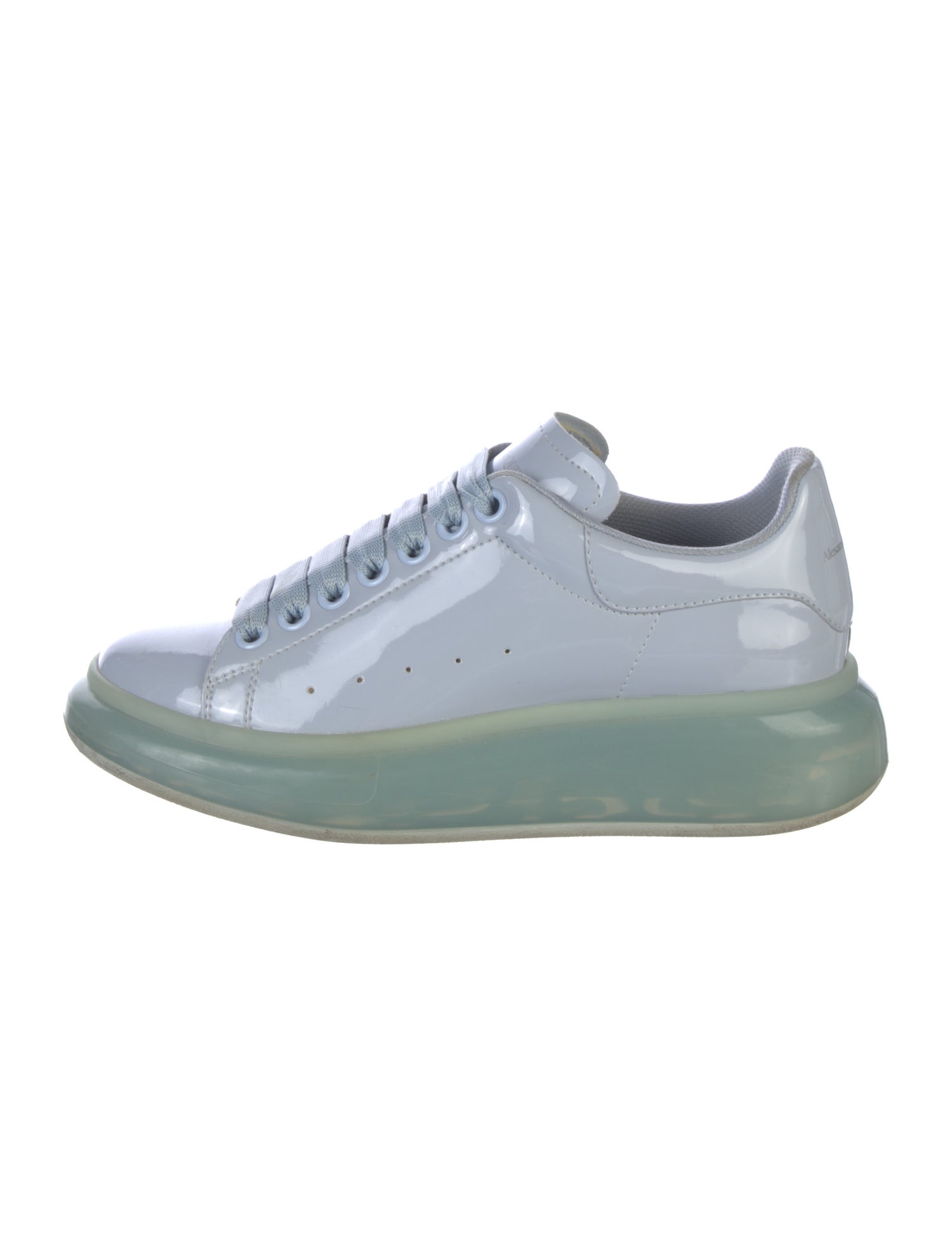 Alexander McQueen Patent Leather Colorblock Pattern Sneakers