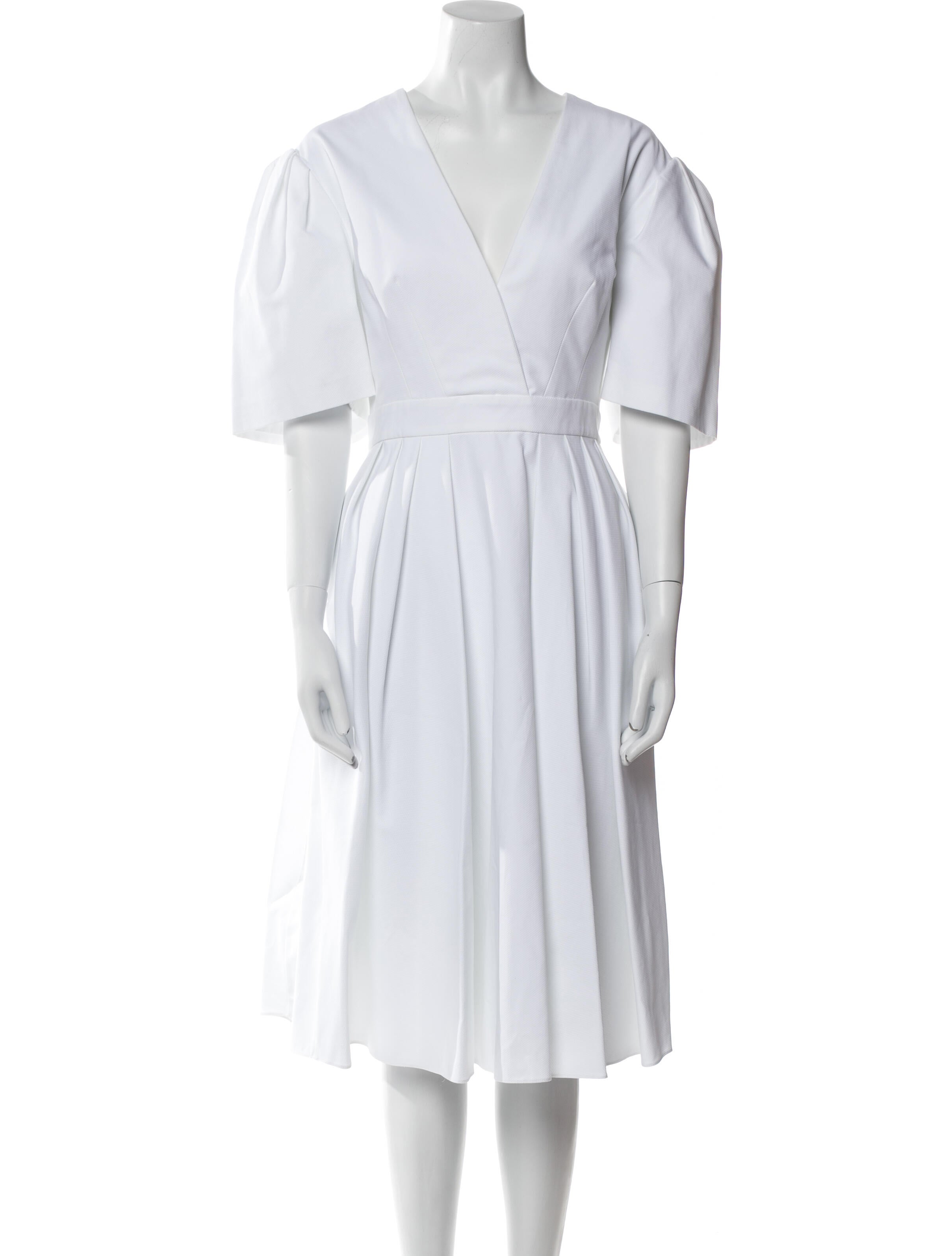 Alexander McQueen V-Neck Midi Length Dress