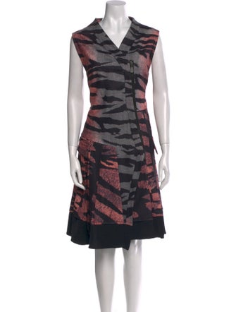 Alexander McQueen Printed Midi Length Dress