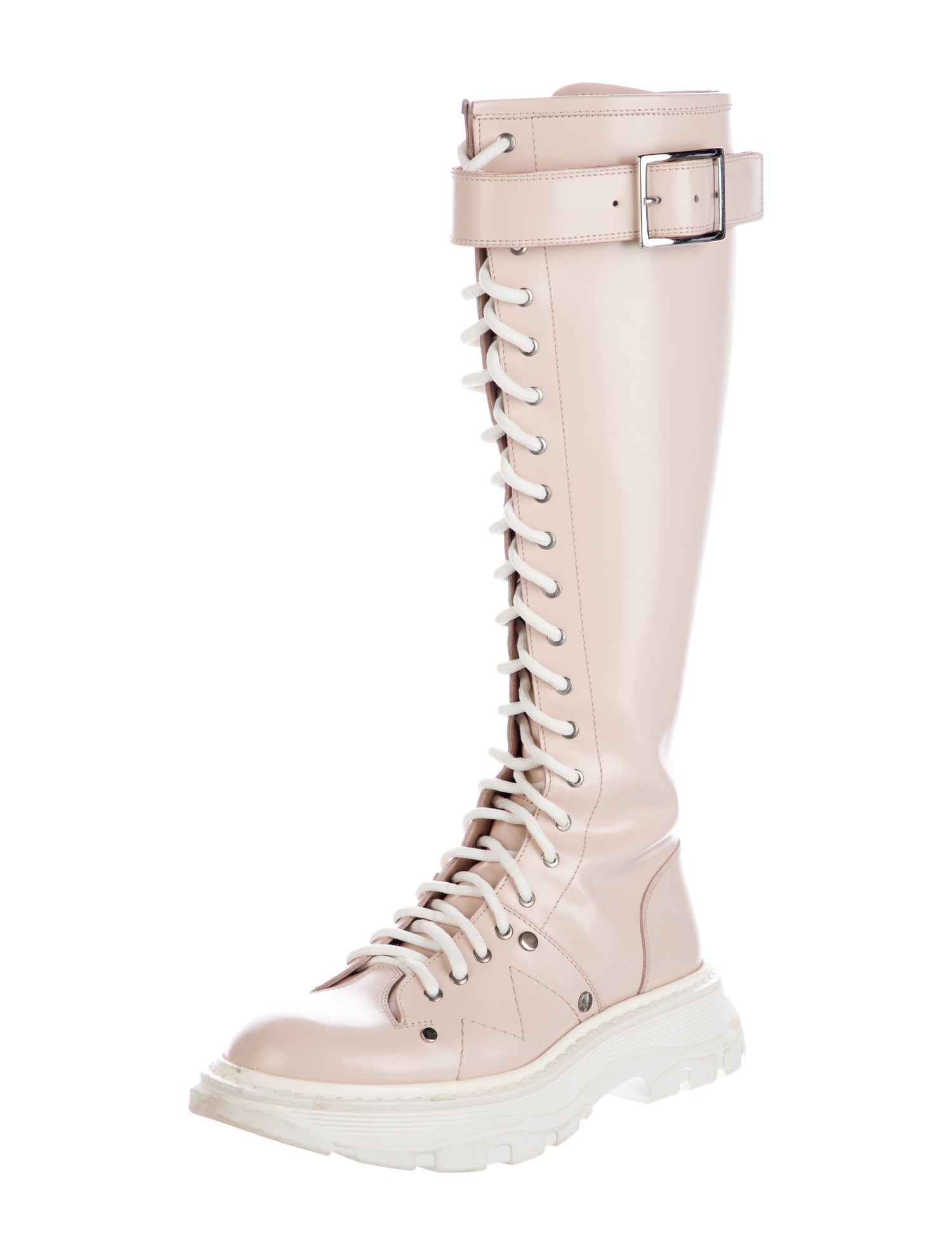 Alexander McQueen Leather Combat Boots
