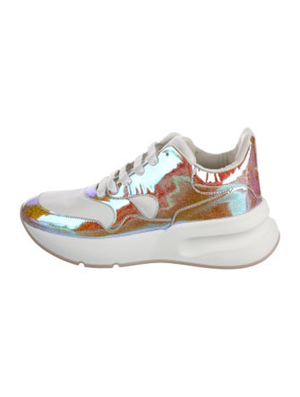 Alexander McQueen Leather Colorblock Pattern Athletic Sneakers