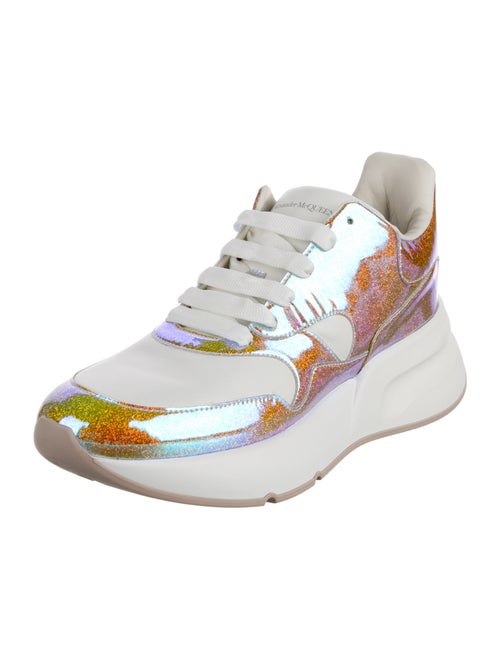 Alexander McQueen Leather Colorblock Pattern Athletic Sneakers