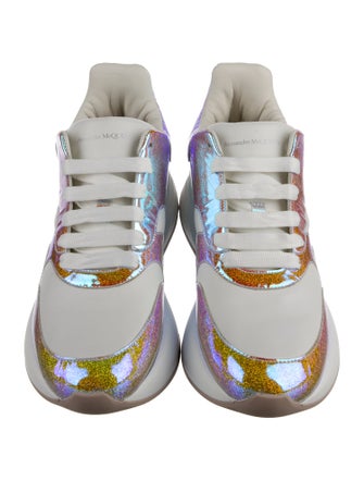 Alexander McQueen Leather Colorblock Pattern Athletic Sneakers