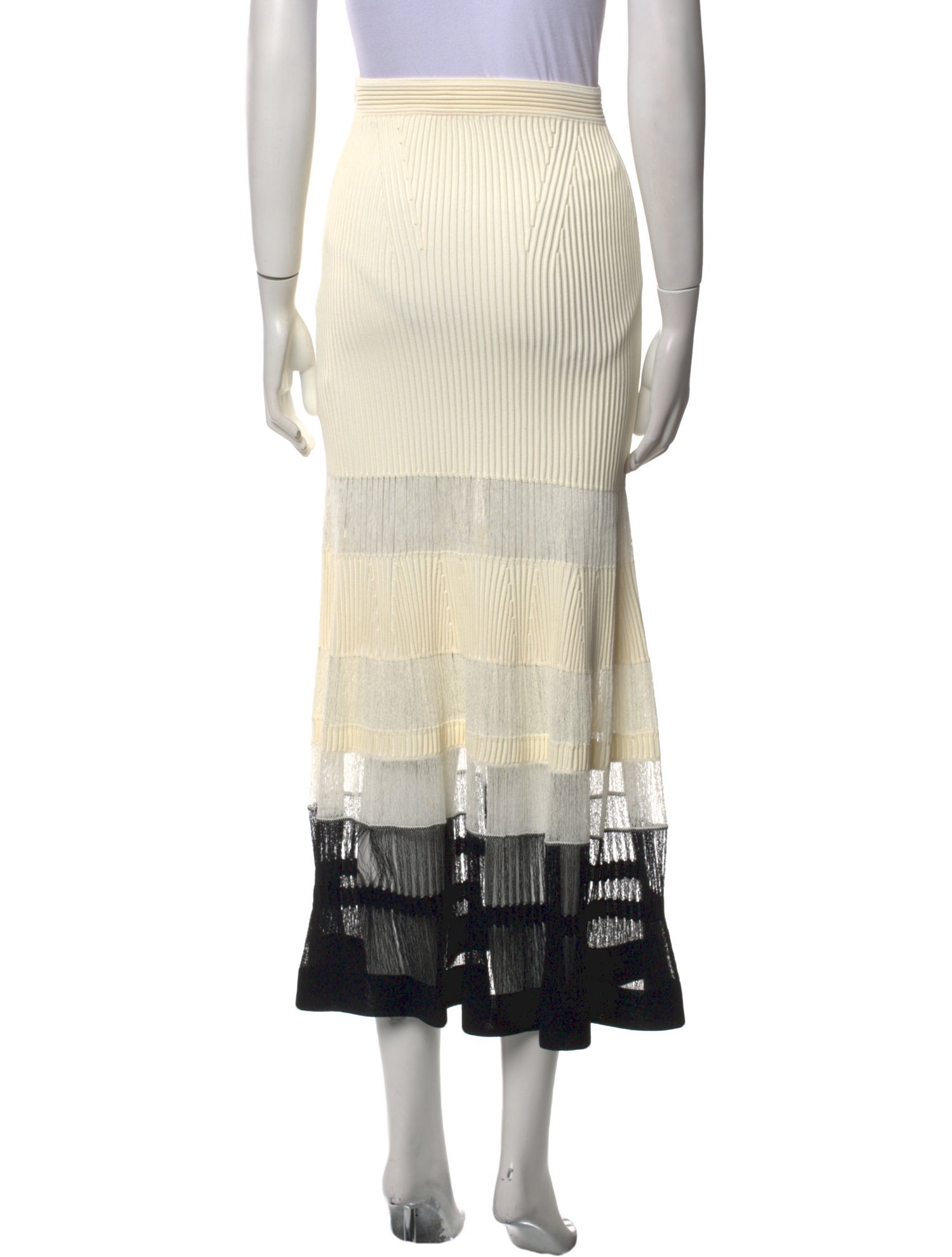 Alexander McQueen Colorblock Pattern Midi Length Skirt