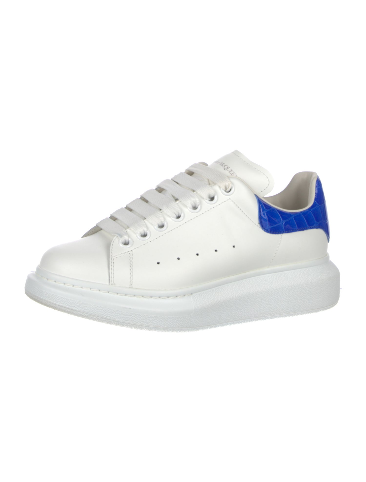 Alexander McQueen Leather Colorblock Pattern Sneakers