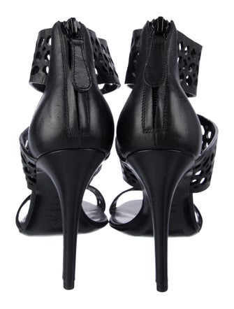 Alexander McQueen Leather Lasercut Accents Sandals