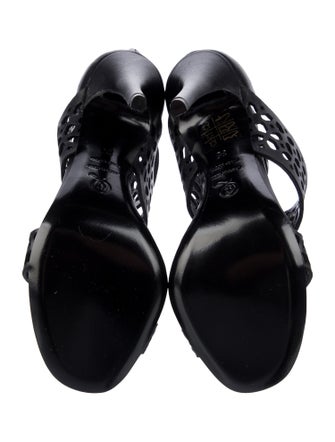 Alexander McQueen Leather Lasercut Accents Sandals