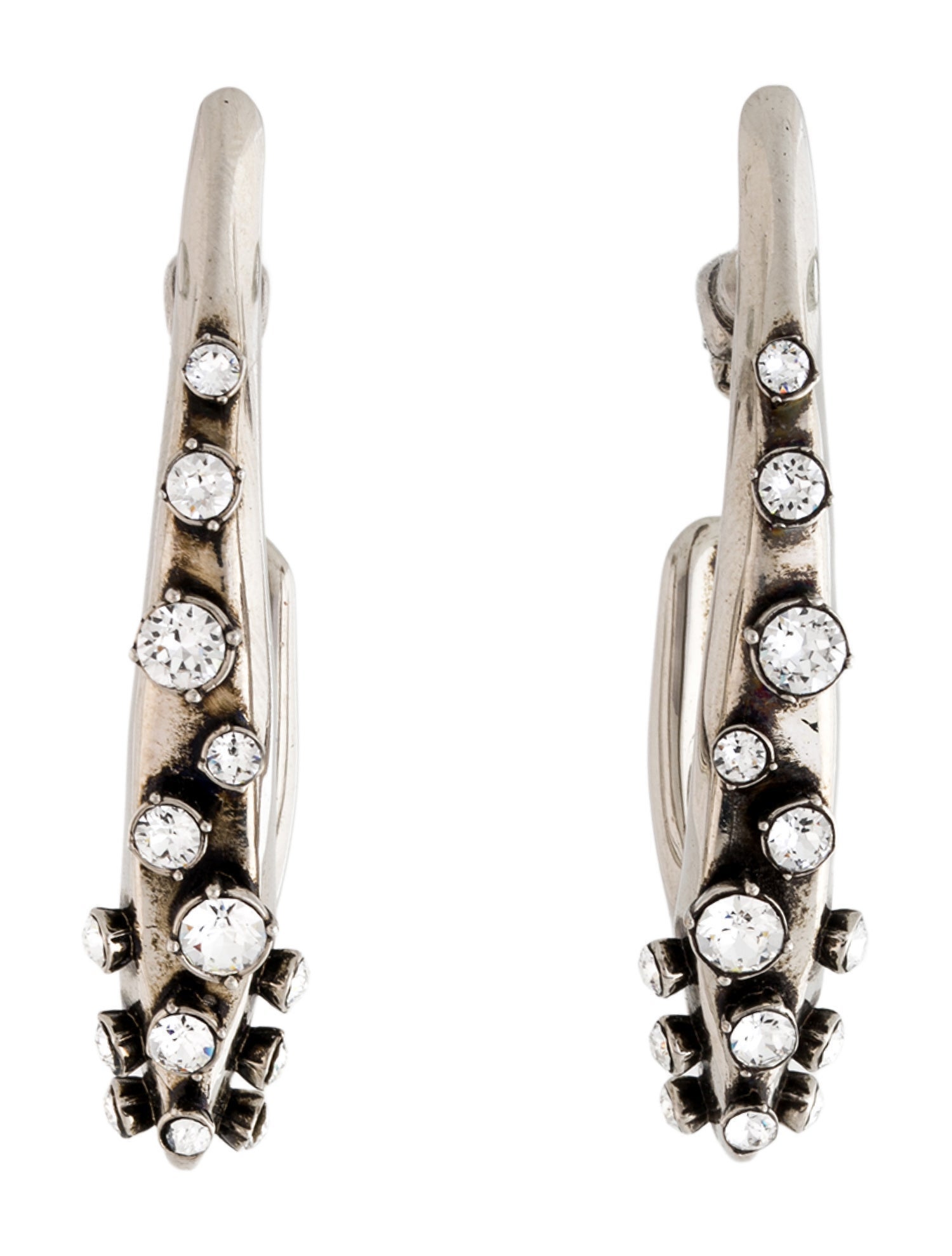 Alexander McQueen Crystal Hoop Earrings