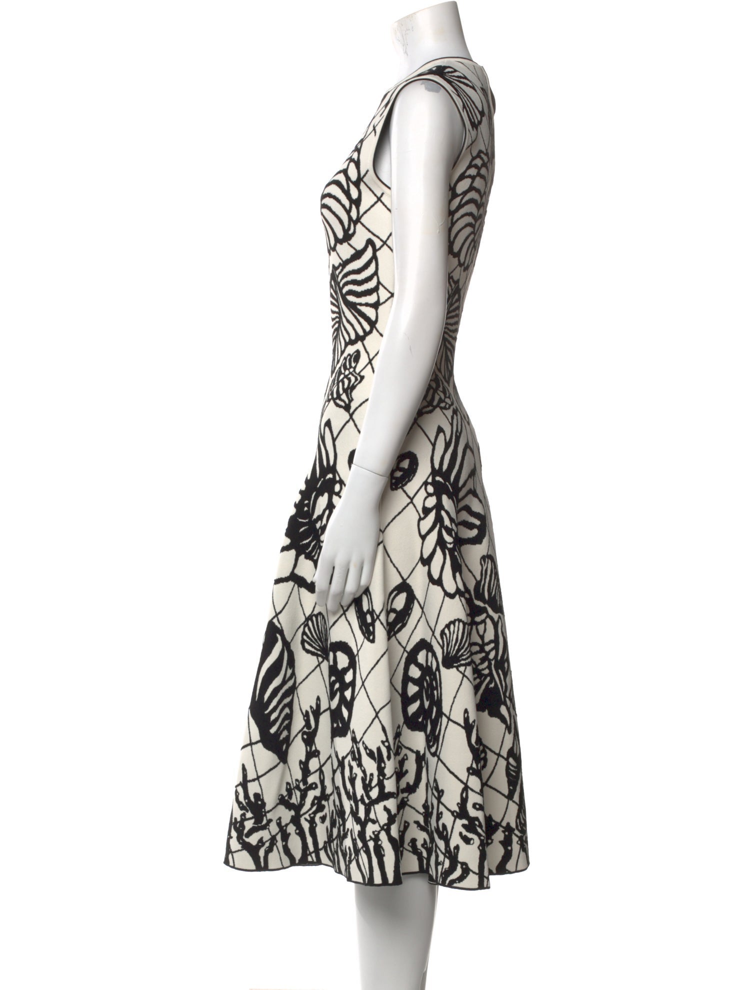 Alexander McQueen Printed Midi Length Dress