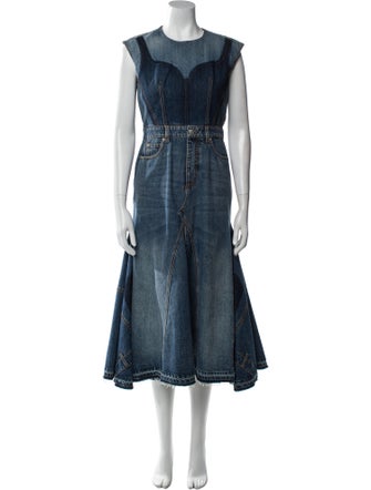 Alexander McQueen Crew Neck Long Dress