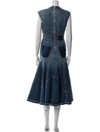 Alexander McQueen Crew Neck Long Dress