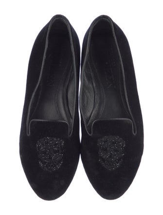 Alexander McQueen Suede Sequin Embellishments Loafers