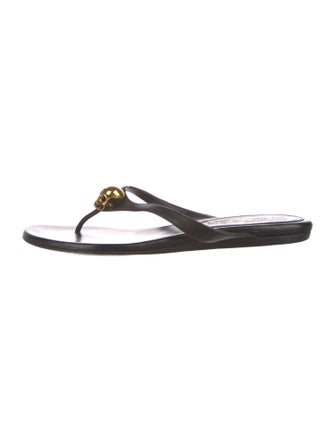 Alexander McQueen Skull Leather Flip Flops